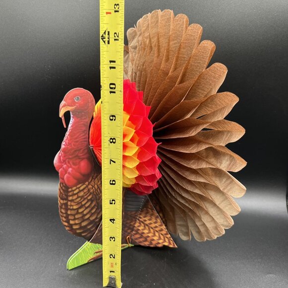 Vintage New Thanksgiving Honeycomb Turkey Centerpiece Decoration Fall Decor 13" - Picture 3 of 8